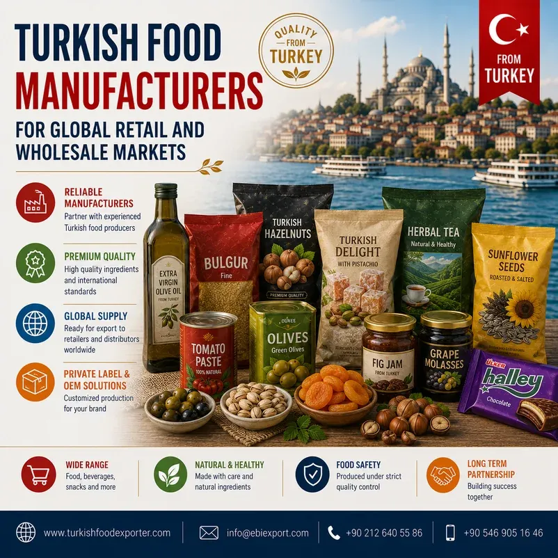 Turkish Food Manufacturers for Global Retail and Wholesale Markets